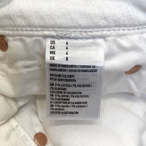 AMERICAN EAGLE WHITE RIPPED JEAN SHORTS SIZE 4 - Picture 5 of 5